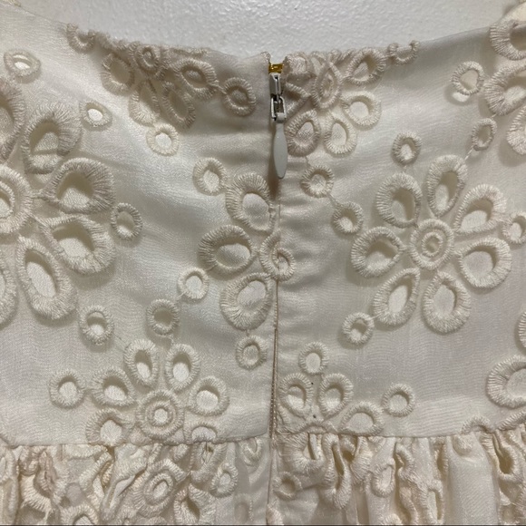 Lovers + Friends Vista Mini Dress, White Eyelet Babydoll, Size XXS - Picture 8 of 12
